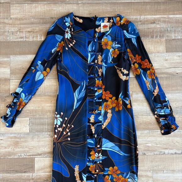 FARM Rio Pietra Midi Kimono Dress Size XXS - Picture 3 of 9